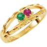 Picture of Gold 1 to 5 Round Stones Mother's Ring