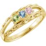 Picture of Gold 1 to 5 Round Stones Mother's Ring