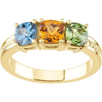 Picture of Gold 2 to 4 Antique Stones Mother's Ring