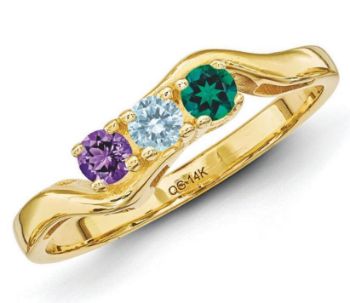 Picture of 14K Gold 1 to 6 Round Stones Mother's Ring