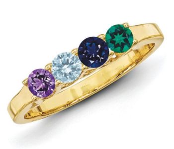 Picture of 14K Gold 2 to 6 Round Stones Mother's Ring