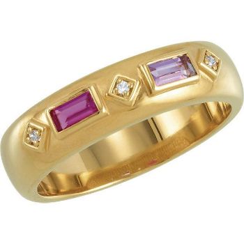 Picture of Gold 2 to 5 Baguette Stones Mother's Ring