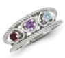 Picture of Silver 1 to 4 Round Stones Mother's Ring