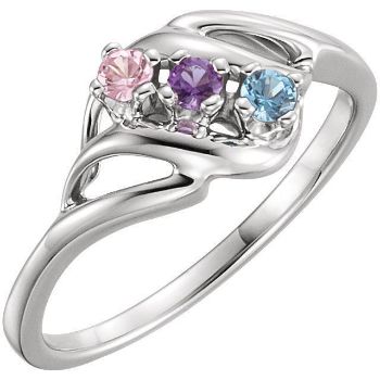 Picture of Silver 1 to 5 Round Stone Mother's Ring