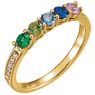 Picture of Gold 1 to 6 Round Stones Mother's Ring