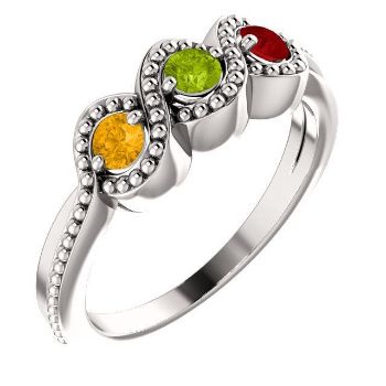 Picture of Silver 1 to 5 Round Stones Mother's Ring