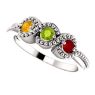 Picture of Silver 1 to 5 Round Stones Mother's Ring