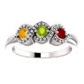 Picture of Silver 1 to 5 Round Stones Mother's Ring