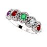 Picture of Silver 1 to 5 Round Stones Mother's Ring