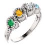 Picture of Gold 1 to 5 Round Stones Mother's Ring