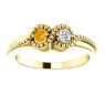 Picture of Gold 1 to 5 Round Stones Mother's Ring