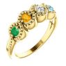 Picture of Gold 1 to 5 Round Stones Mother's Ring