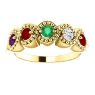 Picture of Gold 1 to 5 Round Stones Mother's Ring