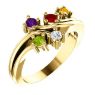 Picture of Gold 1 to 5 Round Stones Mother's Ring