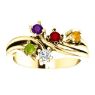 Picture of Gold 1 to 5 Round Stones Mother's Ring