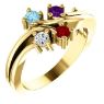 Picture of Gold 1 to 5 Round Stones Mother's Ring