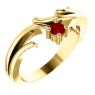 Picture of Gold 1 to 5 Round Stones Mother's Ring