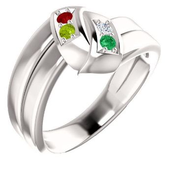 Picture of Silver 1 to 5 Stones/Names Engravable Mother Ring