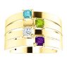 Picture of Gold 1 to 4 Square Stones Mother's Ring