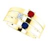 Picture of Gold 1 to 4 Square Stones Mother's Ring