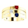 Picture of Gold 1 to 4 Square Stones Mother's Ring