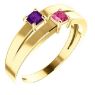 Picture of Gold 1 to 4 Square Stones Mother's Ring