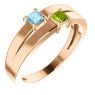 Picture of Gold 1 to 4 Square Stones Mother's Ring