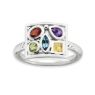 Picture of Silver Stackable Multi Color Gemstones Ring