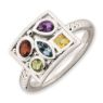 Picture of Silver Stackable Multi Color Gemstones Ring