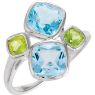 Picture of Sterling Silver Sky Blue Topaz & Peridot Ring