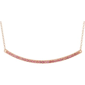 Picture of 14K Rose Gold Pink Sapphire Bar Necklace