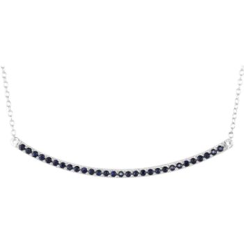 Picture of 14K White Gold Blue Sapphire Bar Necklace