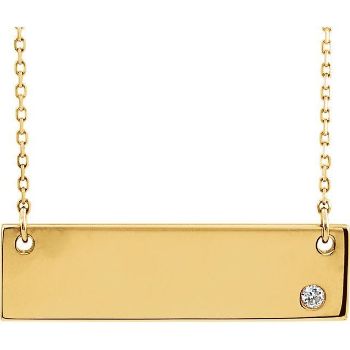 Picture of 14K Gold Engravable Bar 18" Necklace