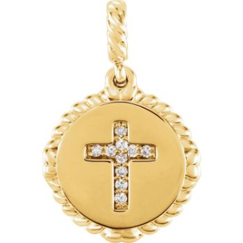 Picture of Diamond Cross Rope Pendant