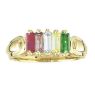 Picture of Gold 2 to 6 Baguette Stones Mother's Ring