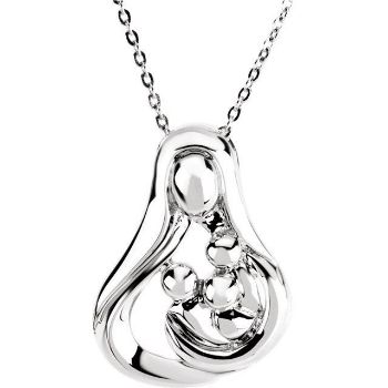 Picture of Silver Mother and 3 Children Necklace