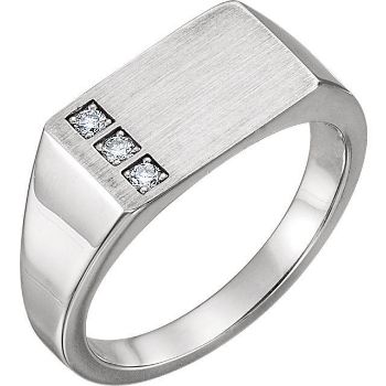 Picture of 14K White Gold Men's Signet Ring