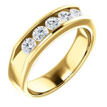 Picture of 14K Gold Men's Round CZ Ring