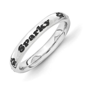 Picture of Silver Personalized with Paw Print Ring