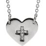 Picture of 14K Gold Heart with .02 CTW Diamond Cross Necklace
