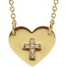 Picture of 14K Gold Heart with .02 CTW Diamond Cross Necklace