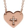 Picture of 14K Gold Heart with .02 CTW Diamond Cross Necklace