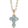 Picture of 14K Gold Aquamarine Cross Pendant