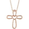 Picture of 14K Gold Open Heart Cross Pendant