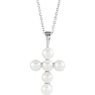 Picture of 14K Gold Freshwater Cultured Pearl Cross Pendant