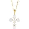 Picture of 14K Gold Freshwater Cultured Pearl Cross Pendant