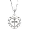 Picture of 14K Gold Heart with Cross Youth Pendant