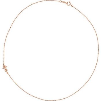 Picture of 14K Gold Infinity-Inspired Off-Center Sideways Cross Necklace