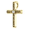 Picture of 14K Yellow .05 CTW Diamond Off-Center Sideways Cross 16" Necklace