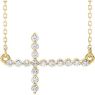 Picture of 14K Gold 1/3 CTW Diamond Sideways Cross Necklace